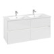 V&B Collaro Meuble sous lavabo 126,1x61x48cm, LED 9,4W, blanc brillant-3