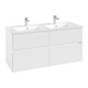 V&B Collaro Meuble sous lavabo 126,1x61x48cm, WT mi, LED 9,4W, blanc mat-1