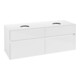 V&B Collaro Meuble sous lavabo 140x54,8x50 cm, 2 tiroirs, Blanc brillant-1