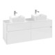 V&B Collaro Meuble sous lavabo 140x54,8x50 cm, 2 tiroirs, Blanc brillant-3