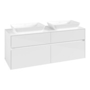 V&B Collaro Meuble sous lavabo 140x54,8x50 cm, 2 tiroirs, blanc brillant