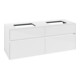 V&B Collaro Meuble sous lavabo 140x54,8x50 cm, 2 tiroirs, blanc brillant-3