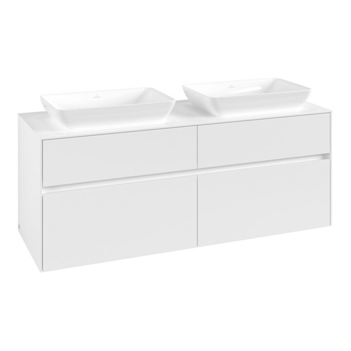 V&B Collaro meuble sous-lavabo 140x54,8x50 cm, 2 tiroirs, blanc mat