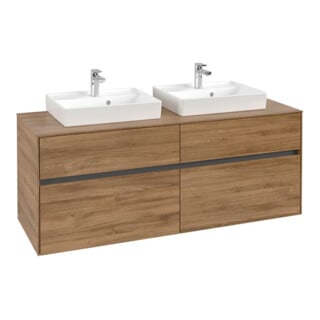 V&B Collaro Meuble sous lavabo 140x54,8x50 cm, 2 tiroirs, chêne Kansas