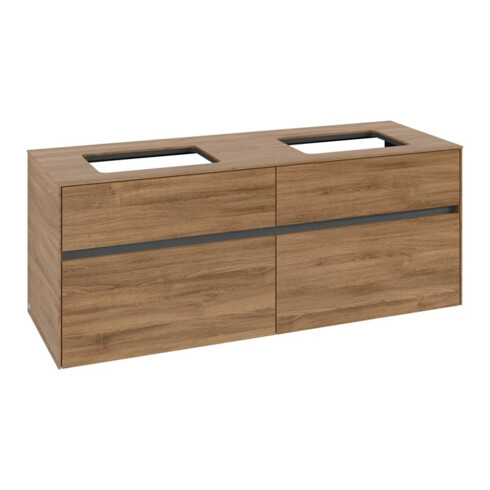 V&B Collaro Meuble sous lavabo 140x54,8x50 cm, 2 tiroirs, chêne Kansas
