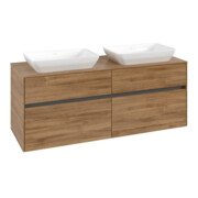 V&B Collaro Meuble sous lavabo 140x54,8x50 cm, 2 tiroirs, chêne Kansas-3