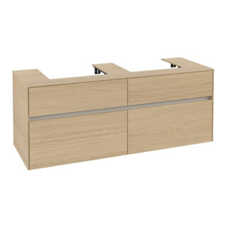 V&B Collaro Meuble sous lavabo 140x54,8x50 cm, 2 tiroirs, chêne nordique