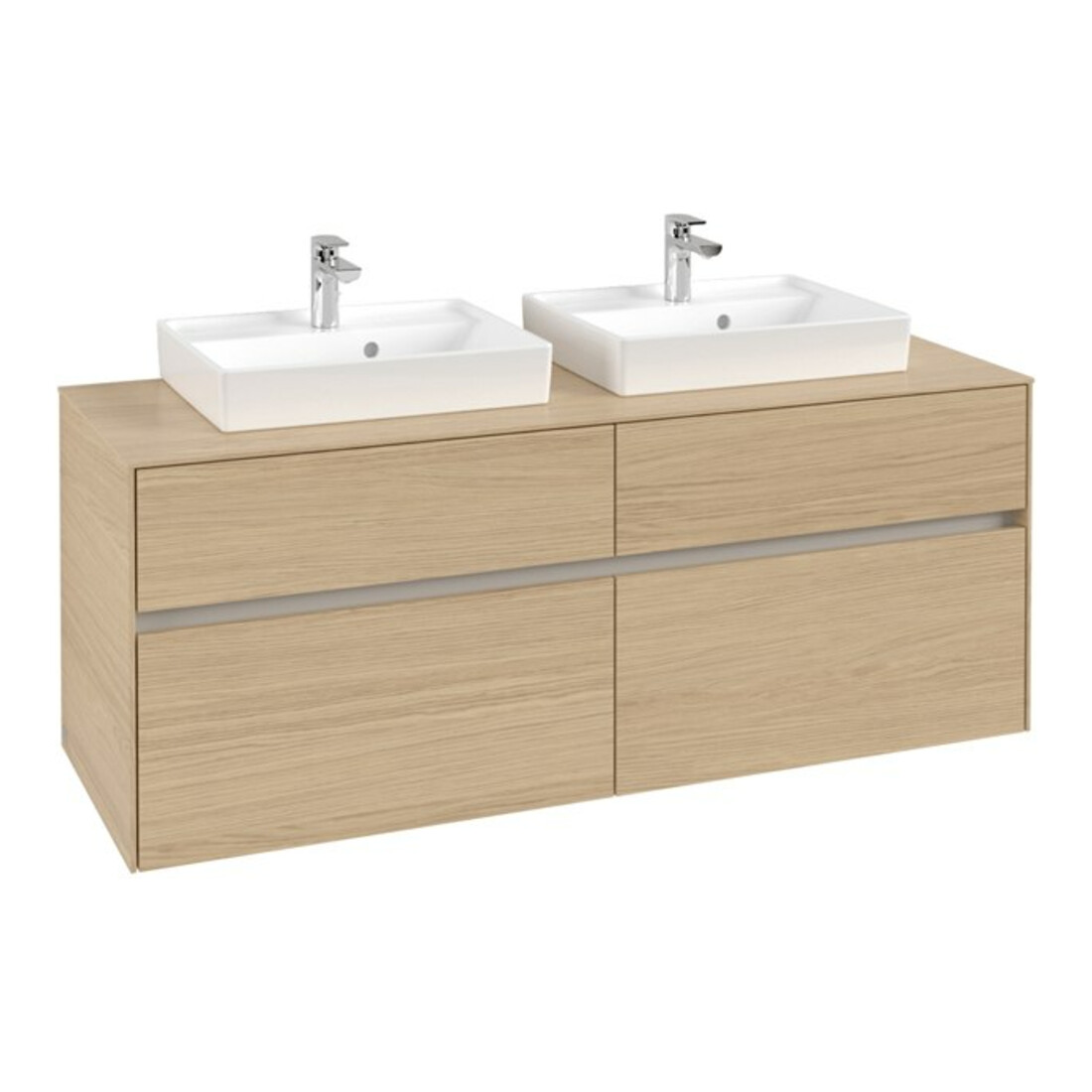 V&B Collaro Meuble sous lavabo 140x54,8x50 cm, 2 tiroirs, chêne nordique