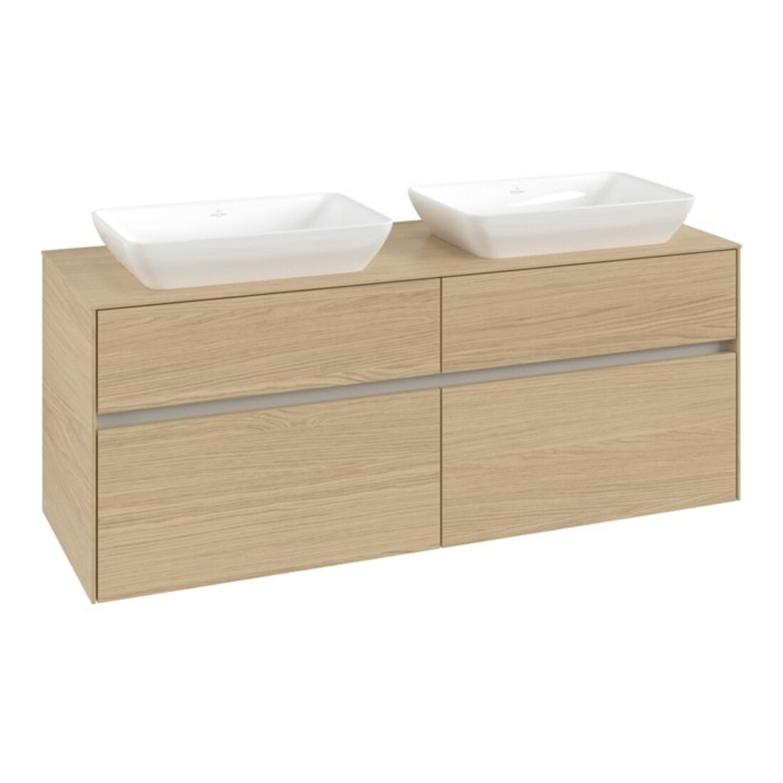 V&B Collaro Meuble sous lavabo 140x54,8x50 cm, 2 tiroirs, chêne nordique