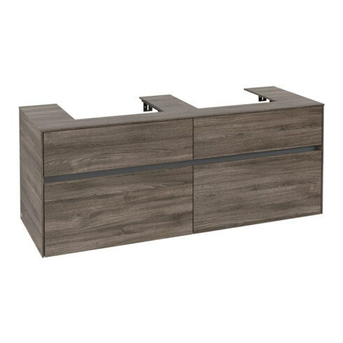 V&B Collaro Meuble sous lavabo 140x54,8x50 cm, 2 tiroirs, chêne stone