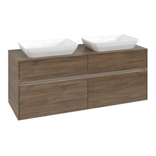 V&B Collaro Meuble sous lavabo 140x54,8x50 cm, 2 tiroirs, LED 10 W, Ar Oa
