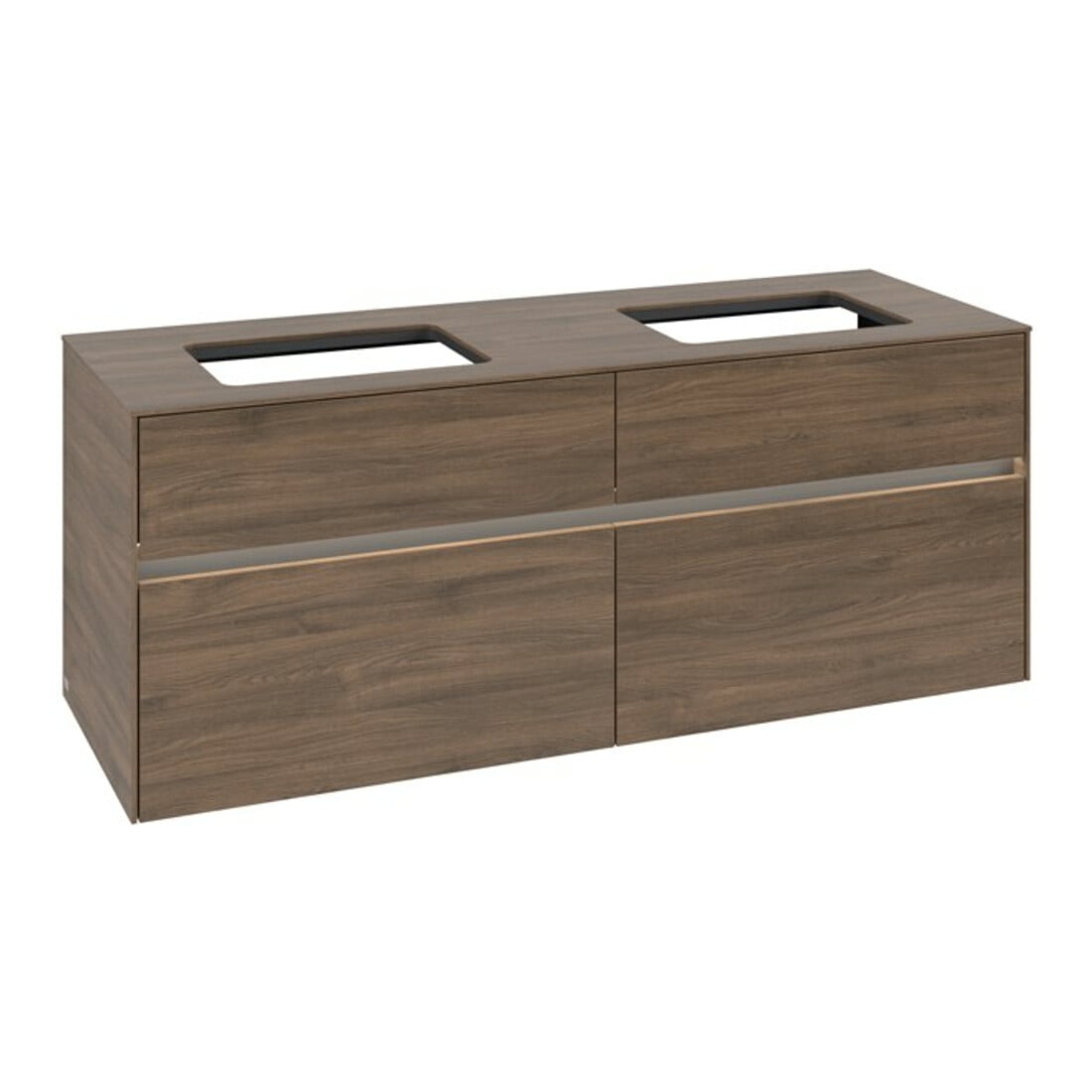 V&B Collaro Meuble sous lavabo 140x54,8x50 cm, 2 tiroirs, LED 10 W, Ar Oa