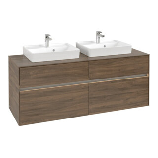 V&B Collaro Meuble sous lavabo 140x54,8x50 cm, 2 tiroirs, LED 10 W, Ar Oa