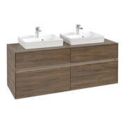 V&B Collaro Meuble sous lavabo 140x54,8x50 cm, 2 tiroirs, LED 10 W, Ar Oa