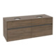 V&B Collaro Meuble sous lavabo 140x54,8x50 cm, 2 tiroirs, LED 10 W, Ar Oa-1