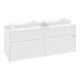 V&B Collaro Meuble sous lavabo 140x54,8x50 cm, 2 tiroirs, LED 10 W, blanc mat-1
