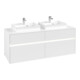 V&B Collaro Meuble sous lavabo 140x54,8x50 cm, 2 tiroirs, LED 10 W, blanc mat-1