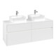 V&B Collaro Meuble sous lavabo 140x54,8x50 cm, 2 tiroirs, LED 10 W, blanc mat-4