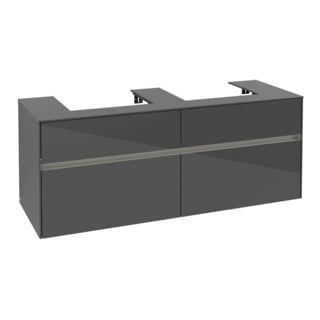 V&B Collaro Meuble sous lavabo 140x54,8x50 cm, 2 tiroirs, LED 10 W, glo Gr