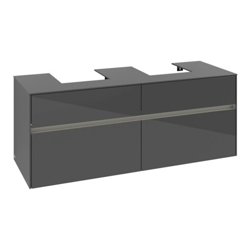 V&B Collaro Meuble sous lavabo 140x54,8x50 cm, 2 tiroirs, LED 10 W, glo Gr