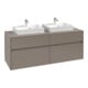 V&B Collaro Meuble sous lavabo 140x54,8x50 cm, 2 tiroirs, LED 10 W, gris so.-1