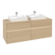 V&B Collaro Meuble sous lavabo 140x54,8x50 cm, 2 tiroirs, LED 10 W, Nord Oa-3