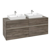 V&B Collaro Meuble sous lavabo 140x54,8x50 cm, 2 tiroirs, LED 10 W, st. Oa