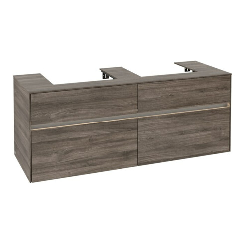 V&B Collaro Meuble sous lavabo 140x54,8x50 cm, 2 tiroirs, LED 10 W, st. Oa