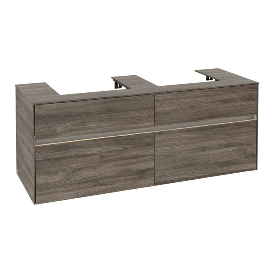 V&B Collaro Meuble sous lavabo 140x54,8x50 cm, 2 tiroirs, LED 10 W, st. Oa