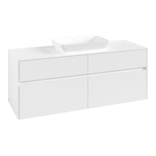 V&B Collaro Meuble sous lavabo 140x54,8x50 cm, avec évier central, blanc mat