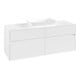 V&B Collaro Meuble sous lavabo 140x54,8x50 cm, avec évier central, blanc mat-1