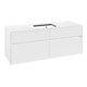 V&B Collaro Meuble sous lavabo 140x54,8x50 cm, avec évier central, blanc mat-3
