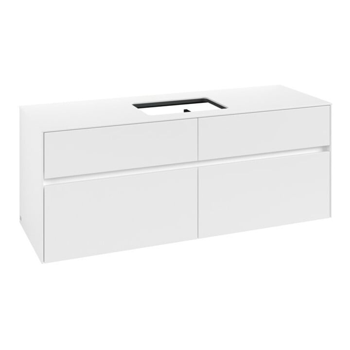 V&B Collaro Meuble sous lavabo 140x54,8x50 cm, avec évier central, blanc mat