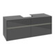 V&B Collaro Meuble sous lavabo 140x54,8x50 cm, avec WT, LED 10W, gris brillant-3
