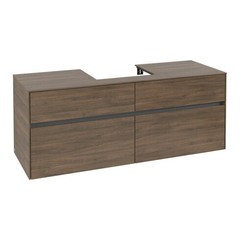 V&B Collaro Meuble sous lavabo 140x54,8x50 cm, f WT central, chêne Arizona