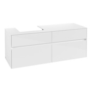 V&B Collaro Meuble sous lavabo 140x54,8x50 cm, lavabo à gauche, blanc brillant