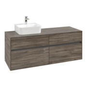 V&B Collaro Meuble sous lavabo 140x54,8x50 cm, lavabo à gauche, chêne pierre