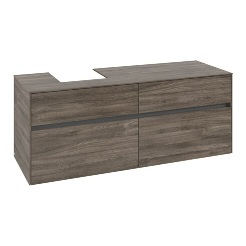 V&B Collaro Meuble sous lavabo 140x54,8x50 cm, lavabo à gauche, chêne pierre