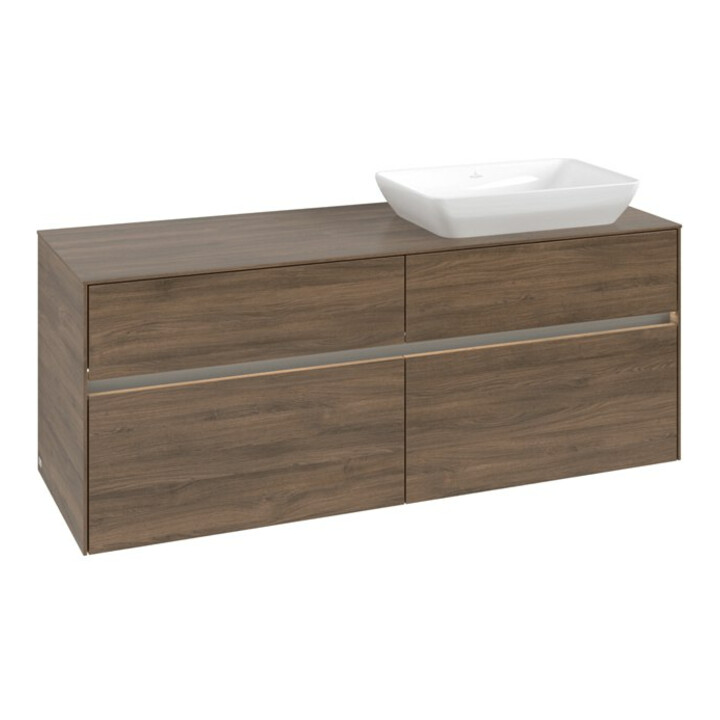 V&B Collaro Meuble sous lavabo 140x54,8x50 cm, lavabo droit, LED 10W, Ariz. Oa