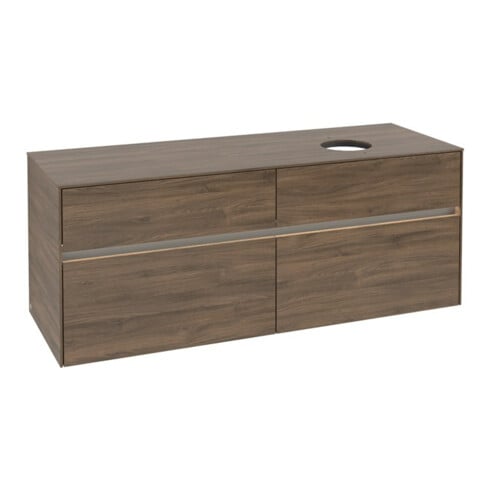 V&B Collaro Meuble sous lavabo 140x54,8x50 cm, Lavabo droit, LED 10W, Ariz. Oa