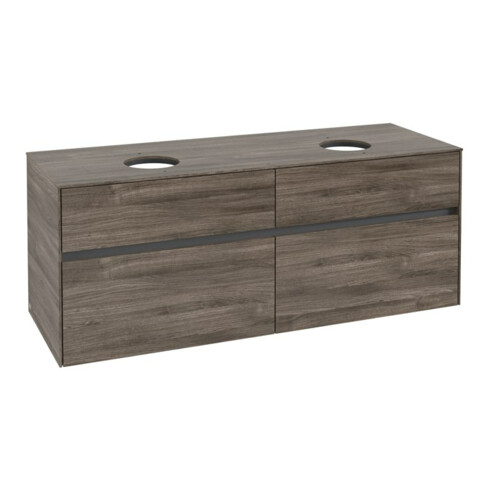 V&B Collaro Meuble sous lavabo 140x54,8x50 cm, pour 2 lavabos, chêne pierre