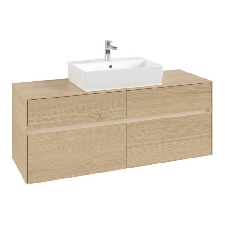 V&B Collaro Meuble sous lavabo 140x54,8x50 cm, pour WT mi, LED 10W, Nord Oa