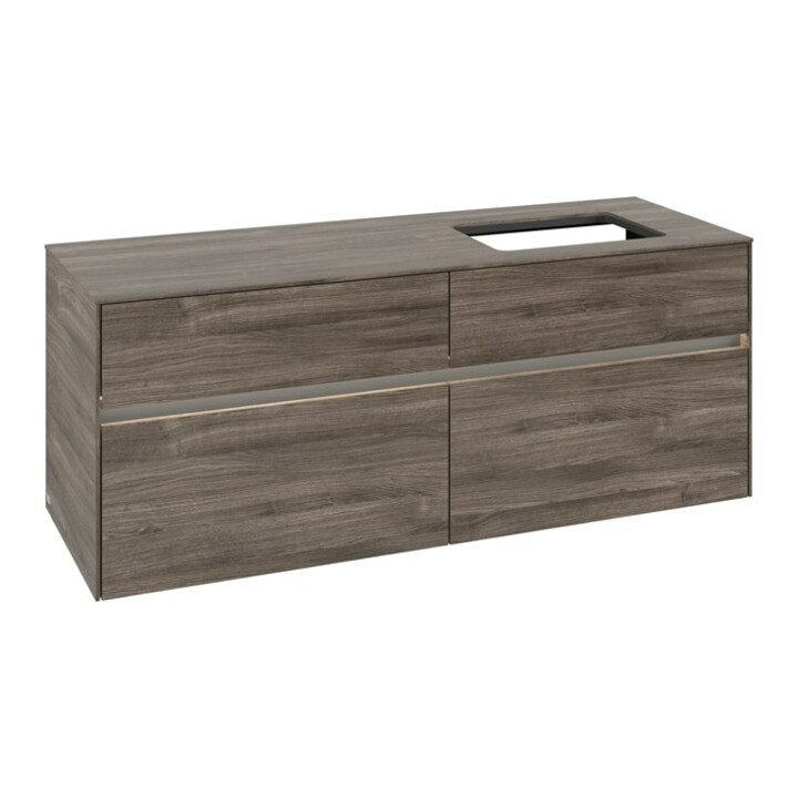 V&B Collaro Meuble sous lavabo 140x54,8x50 cm, vasque à droite, LED 10W, st. Oa