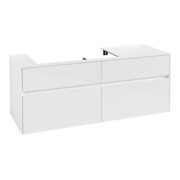 V&B Collaro Meuble sous lavabo 140x54,8x50 cm, vasque à gauche, blanc brillant