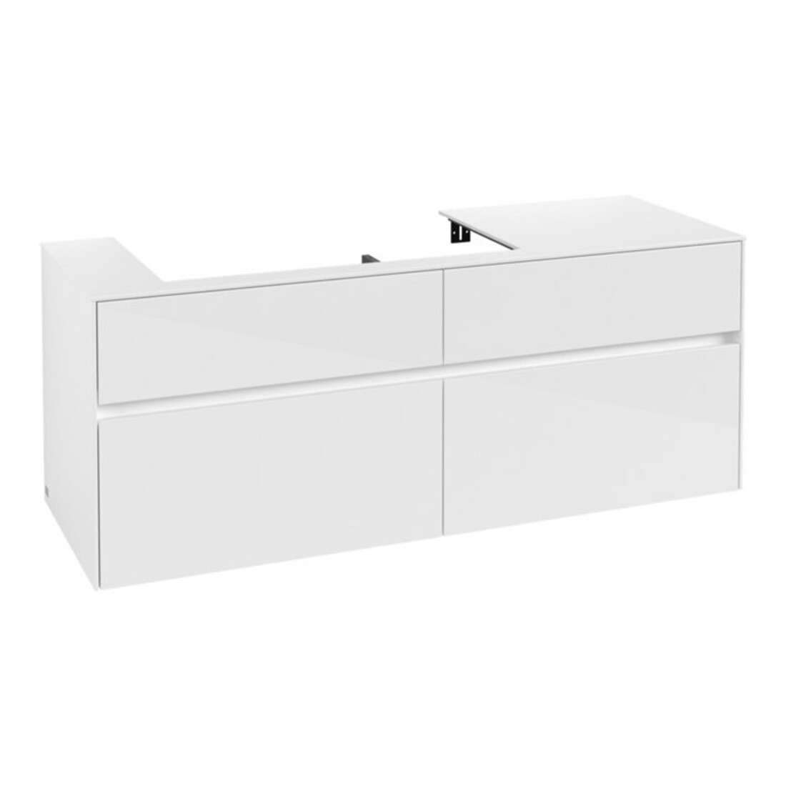 V&B Collaro Meuble sous lavabo 140x54,8x50 cm, vasque à gauche, blanc brillant