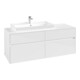 V&B Collaro Meuble sous lavabo 140x54,8x50 cm, vasque à gauche, blanc brillant