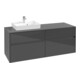 V&B Collaro Meuble sous lavabo 140x54,8x50 cm, vasque à gauche, gris brillant-3