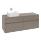 V&B Collaro Meuble sous lavabo 140x54,8x50 cm, WT l, LED 10W, rouge wine-1
