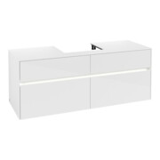 V&B Collaro meuble sous-lavabo 140x54,8x50 cm, WT mi, LED 10 W, blanc brillant