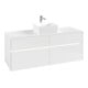 V&B Collaro Meuble sous lavabo 140x54,8x50 cm, WT mi, LED 10 W, blanc brillant-1